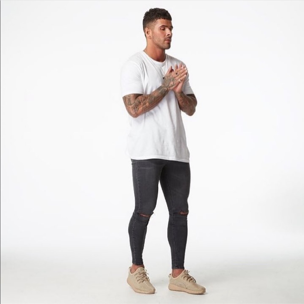 HeraLondon ripped knee skinny jeans- Grey